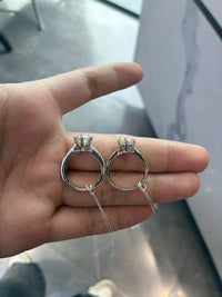 Deposit for Lindsay platnium setting in 3:1. Round cut with low setting and hidden halo 2. Radiant cut with micro pave and hidden halo 3. Princess cut star setting with hidden halo