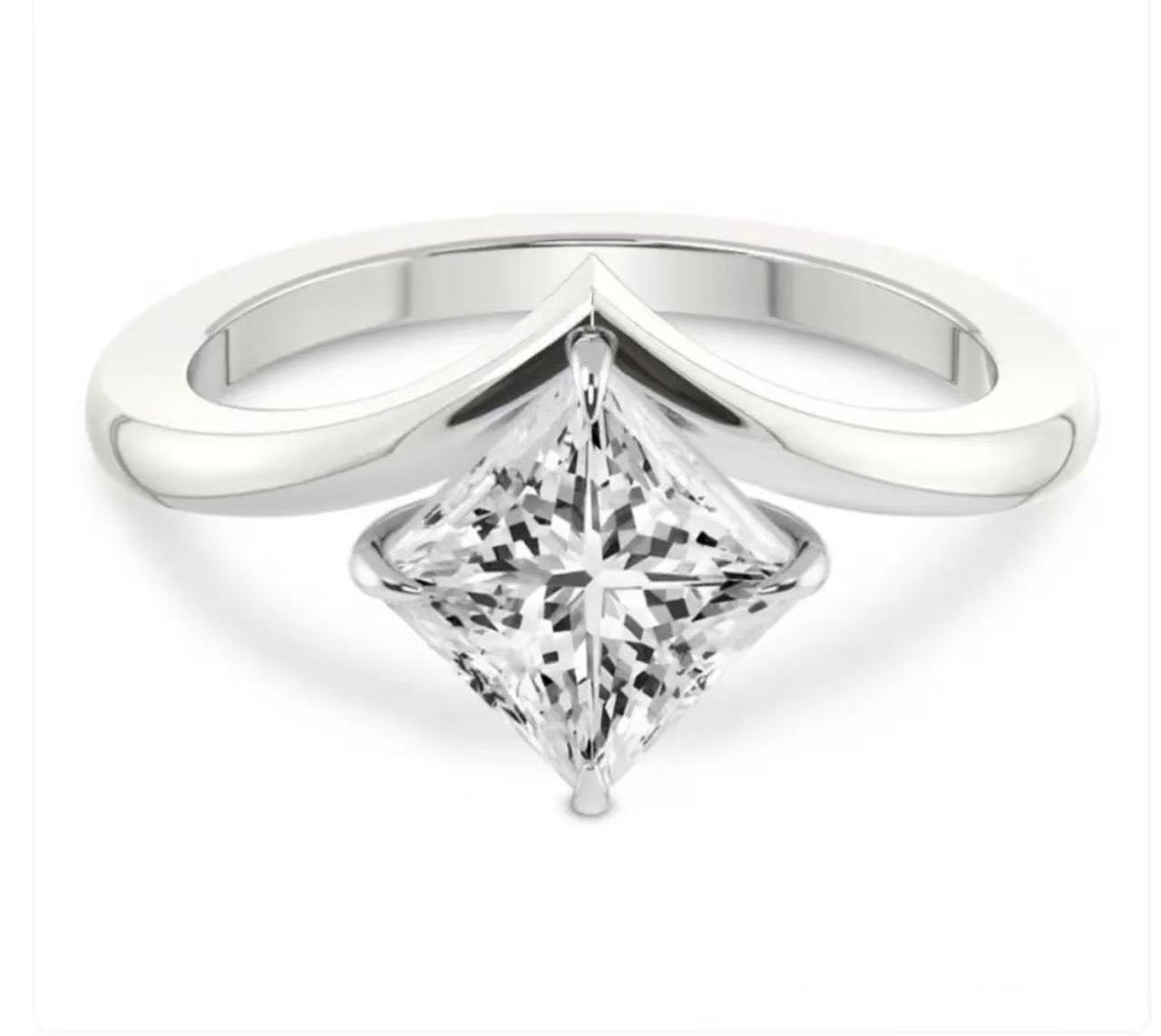 Deposit for Lindsay platnium setting in 3:1. Round cut with low setting and hidden halo 2. Radiant cut with micro pave and hidden halo 3. Princess cut star setting with hidden halo