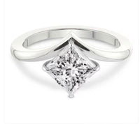 Deposit for Lindsay platnium setting in 3:1. Round cut with low setting and hidden halo 2. Radiant cut with micro pave and hidden halo 3. Princess cut star setting with hidden halo