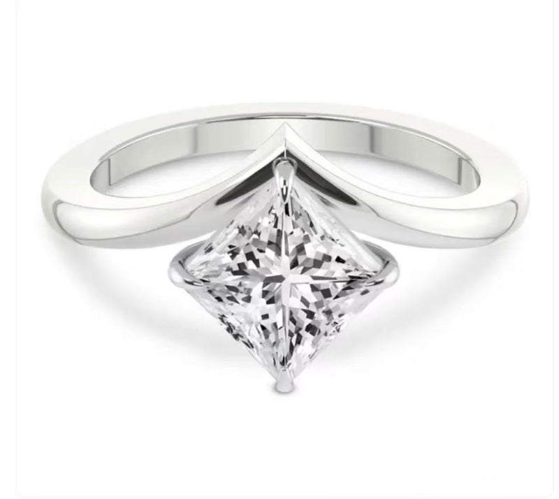 Deposit for Lindsay platnium setting in 3:1. Round cut with low setting and hidden halo 2. Radiant cut with micro pave and hidden halo 3. Princess cut star setting with hidden halo