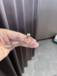 For Jesser 14k yellow gold ring with 3ct moval diamond And 0.331ct side stone