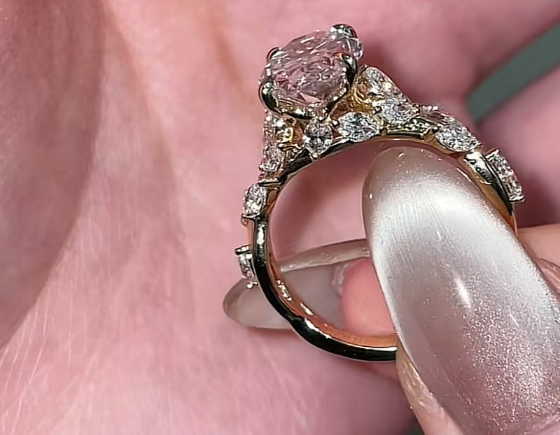 For RZman 3ct oval mainstone with 1ct marquis side stone Lab diamond ring