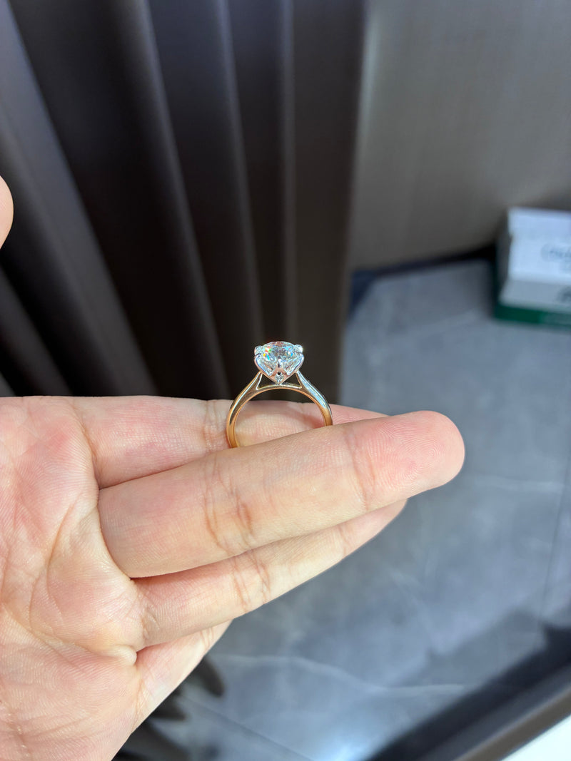 remaining balance For Justin 14k Yellow gold ring With 3ct E vvs2 Round diamond