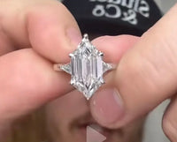 For Lindsay 3ct Dutch marquis 3-stones style in platnium setting