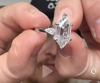 For Lindsay 3ct Dutch marquis 3-stones style in platnium setting