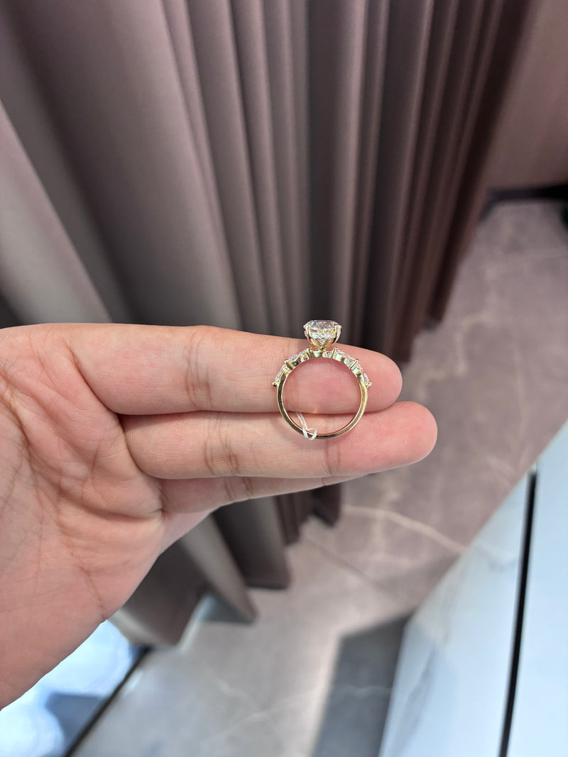 Deposit For Alyssa 14k rose gold 3ct customized radiant ring E VVS2