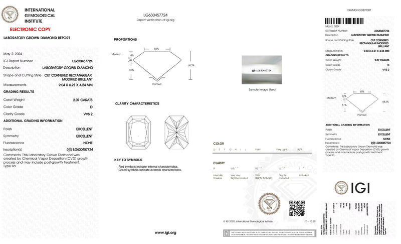 For Flich 2ct D vvs2 Radiant Cut