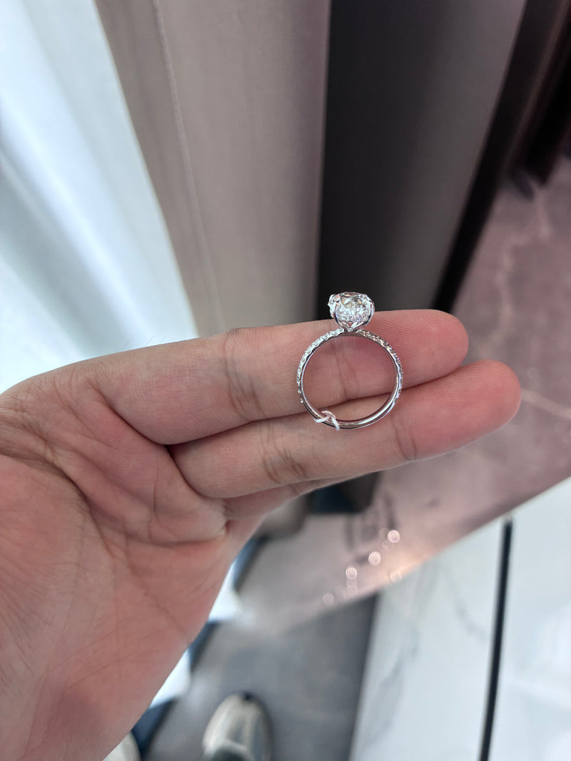 For Doctor Dee 14k white gold with 3CT Oval diamond ring