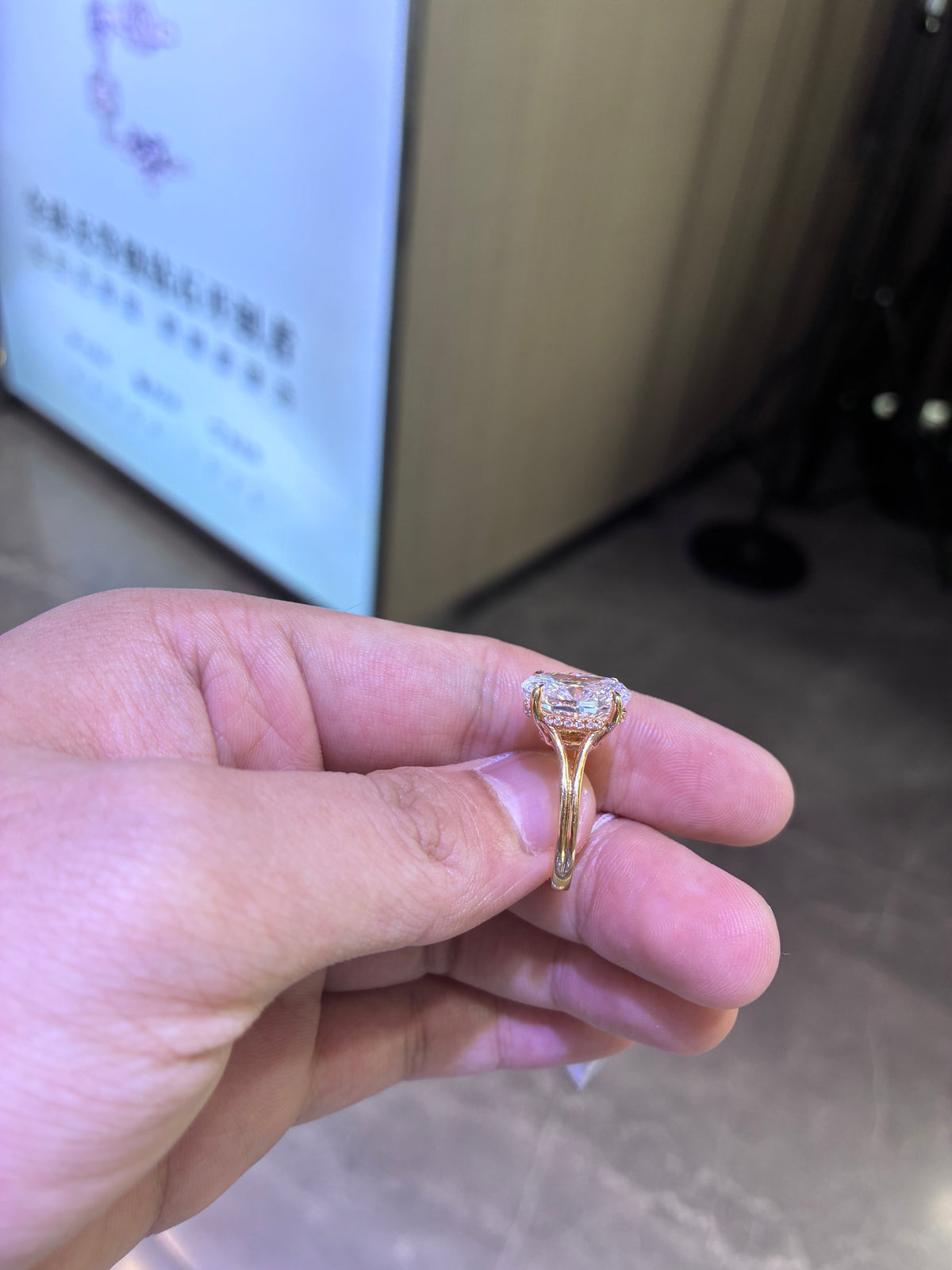 Deposit For AmberPiilani 14k yellow gold ring with 4ct oval diamond