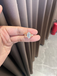 For alisha:) 14k yellow gold ring with 3.020ct diamond and 0.242 side stone