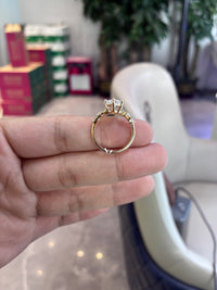 For Trinatrilll 14k yellow gold ring with 3ct diamond And 0.242ct side stone