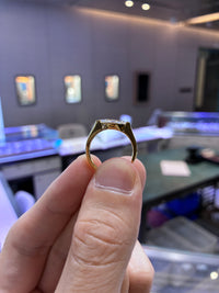 Retainer for Miss.Chen Dutch Marquise low setting solitaire ring bezel setting 1.04ct E/VS1 14K solid yellow gold 2mm band US Size 7