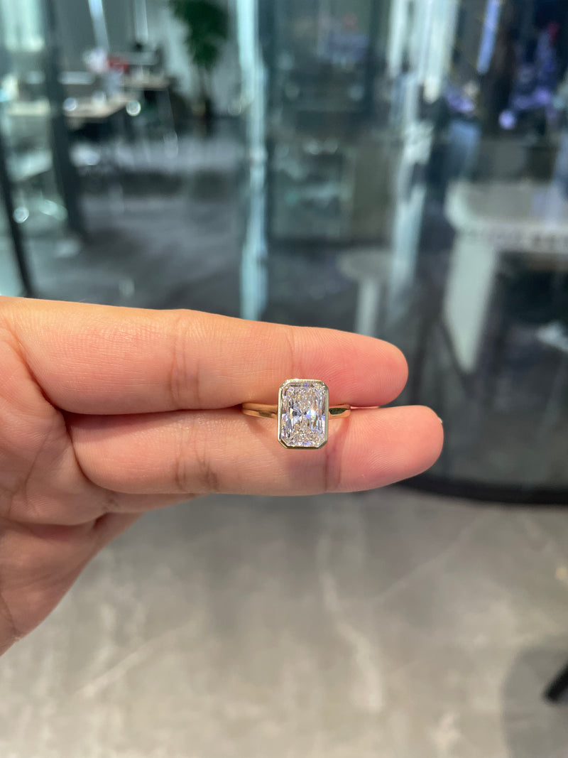 For Jess 14k yellow gold ring 2.820ct E VS1 diamond