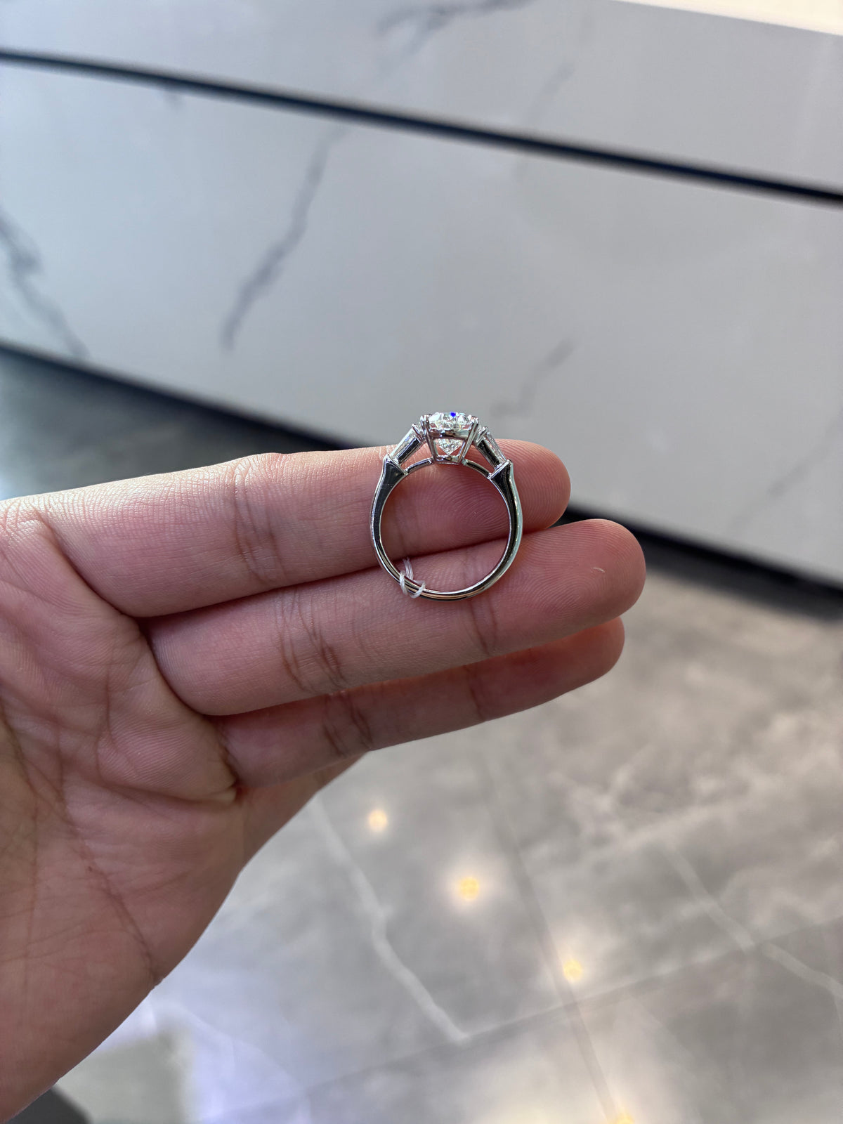 For deshawnt2  platinum ring with 3.21ct diamond And 0.458ct side stone