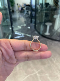 Deposit For Tima 14k yellow gold 3mm ring with 3ct elongated cushion diamond