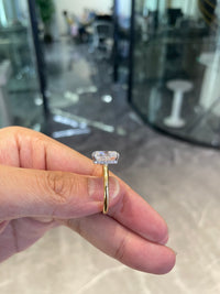Deposit For Tima 14k yellow gold 3mm ring with 3ct elongated cushion diamond