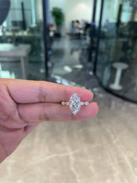 Deposit For Addy 14k white gold ring with 3ct marquise diamond And 0.9ct side stones