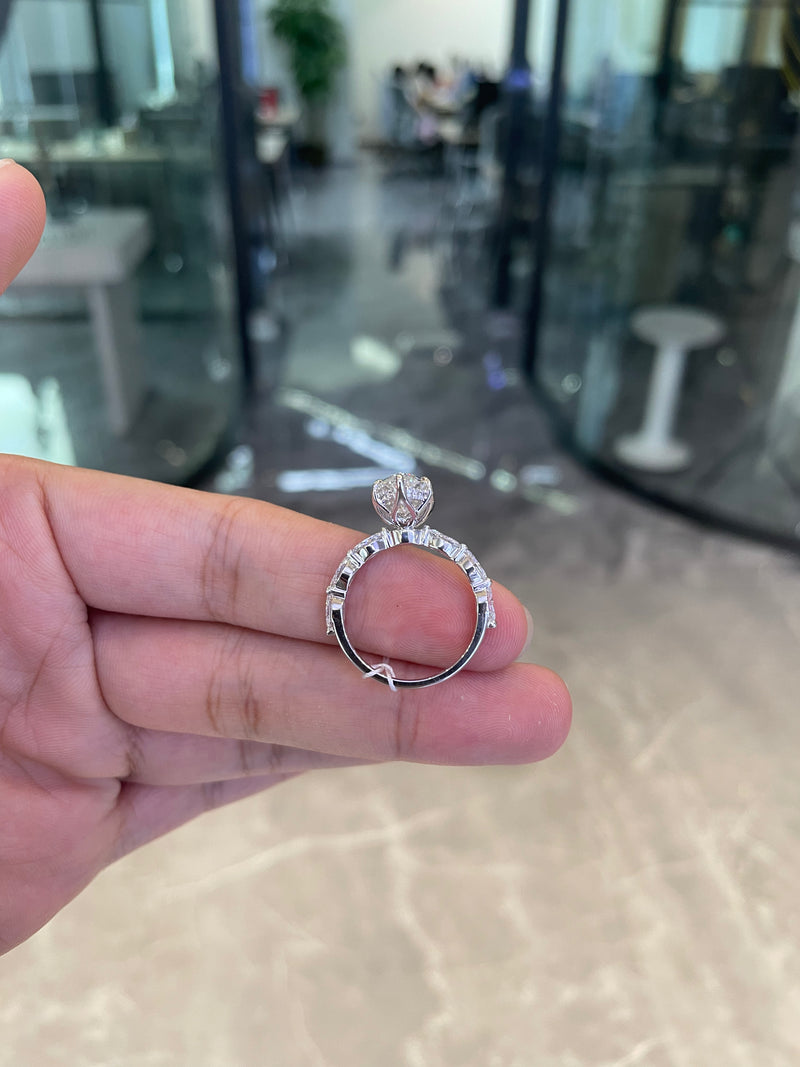 Deposit For Addy 14k white gold ring with 3ct marquise diamond And 0.9ct side stones