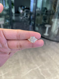For kimberlyhighfill4 14k yellow gold ring with 3ct E VS1 diamond ring And 0.695ct side stones