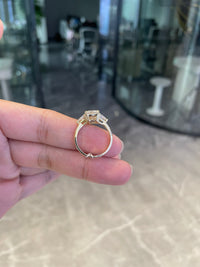 For kimberlyhighfill4 14k yellow gold ring with 3ct E VS1 diamond ring And 0.695ct side stones