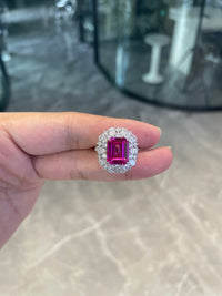 For Whataretheclarksdoing 18k white gold ring with 5.9ct gem stones And 2.381ct side diamonds