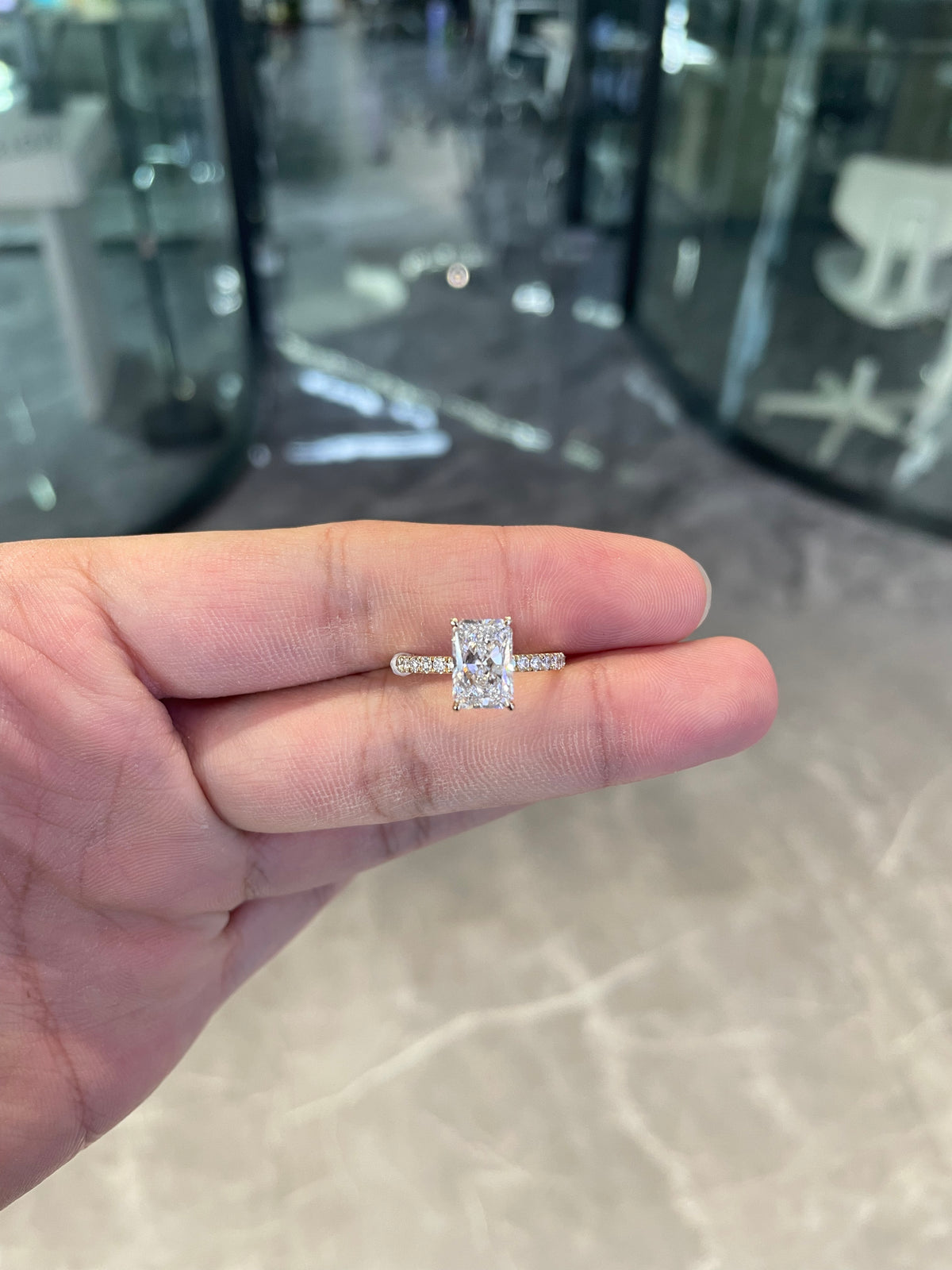 Deposit For Janet Vazquez 14k yellow gold ring with 2ct radiant diamond