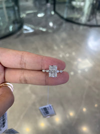 For Autumn 14k white gold ring with 3ct radiant diamond And 0.514