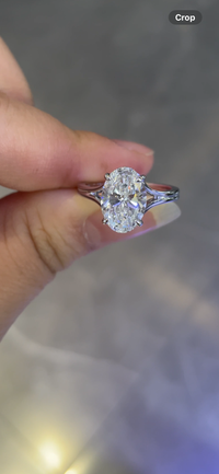 For Luisa, remaining balance for 2.5ct Oval Split Shank, E/VVS2, in 14k white gold