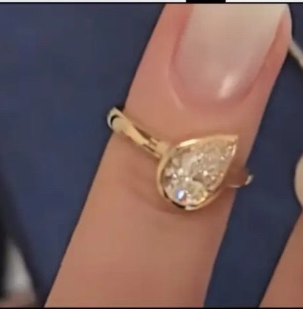 Deposit for Jen Jen 14k yellow gold, 1ct tear drop cut main stone, E/VS1
