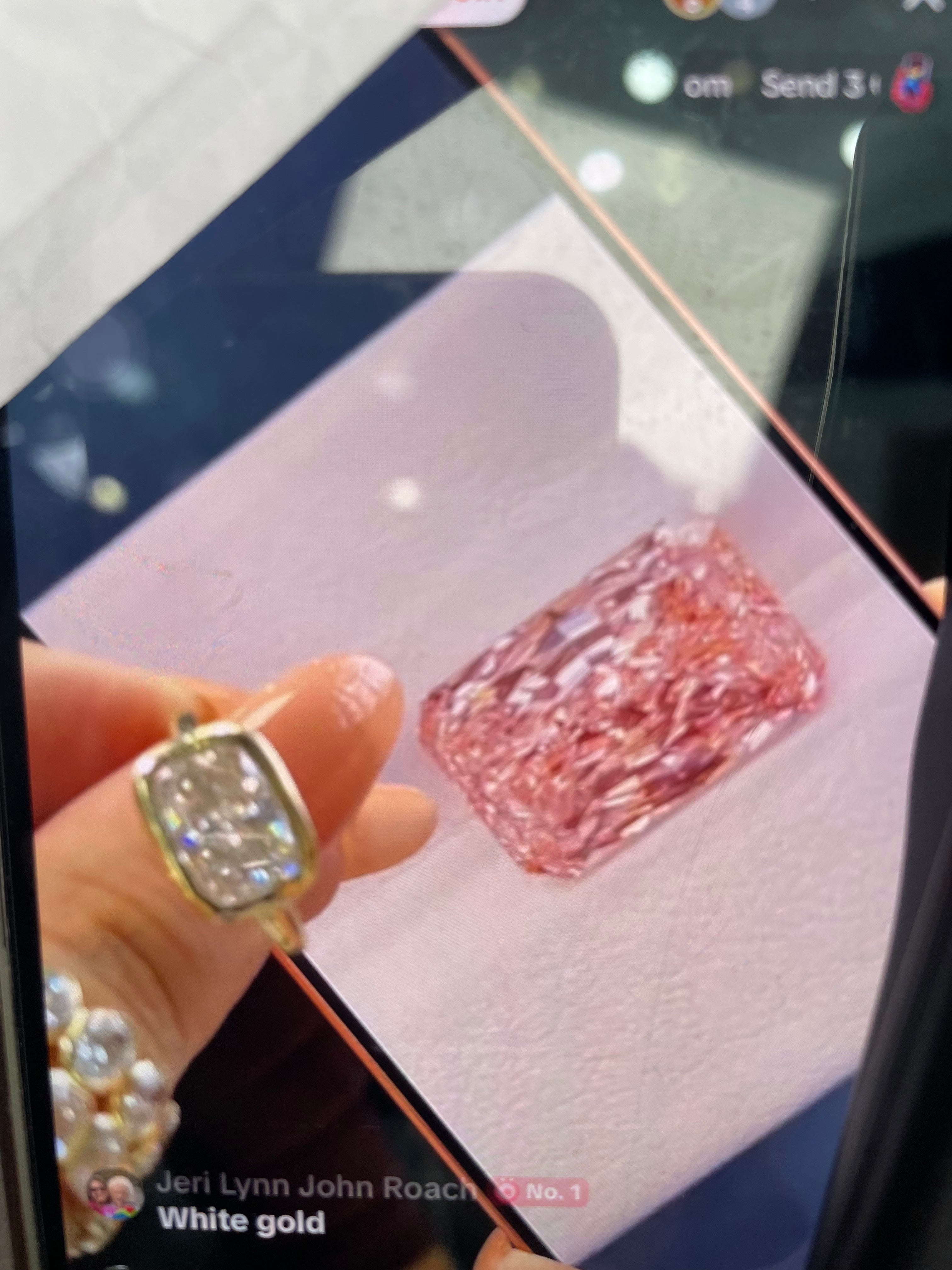 Deposit for Jeri 14k white gold, 4ct pink diamond, vs1, with marquise band
