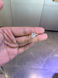 Deposit For Nadia14k yellow gold ring with ice cut pear diamond