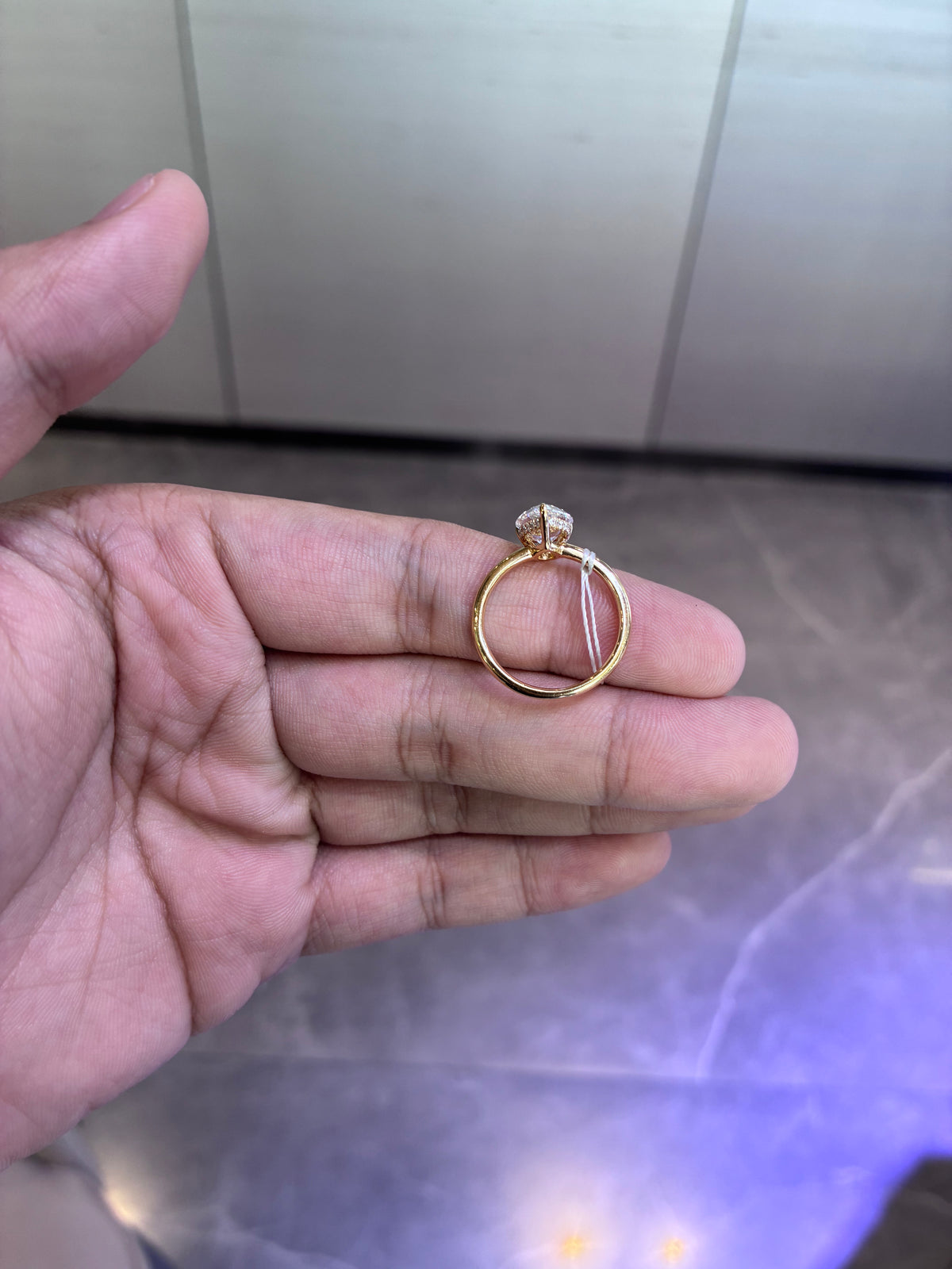 Deposit For Nadia14k yellow gold ring with ice cut pear diamond