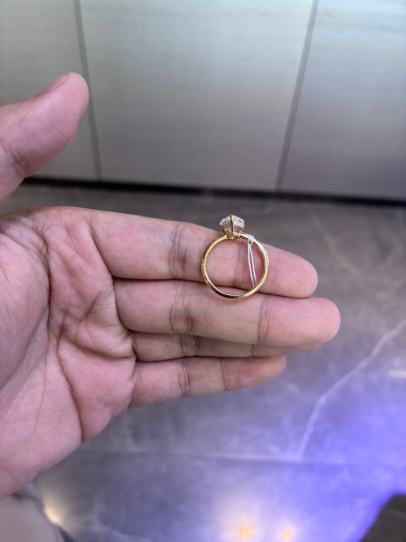 Deposit For Nadia14k yellow gold ring with ice cut pear diamond