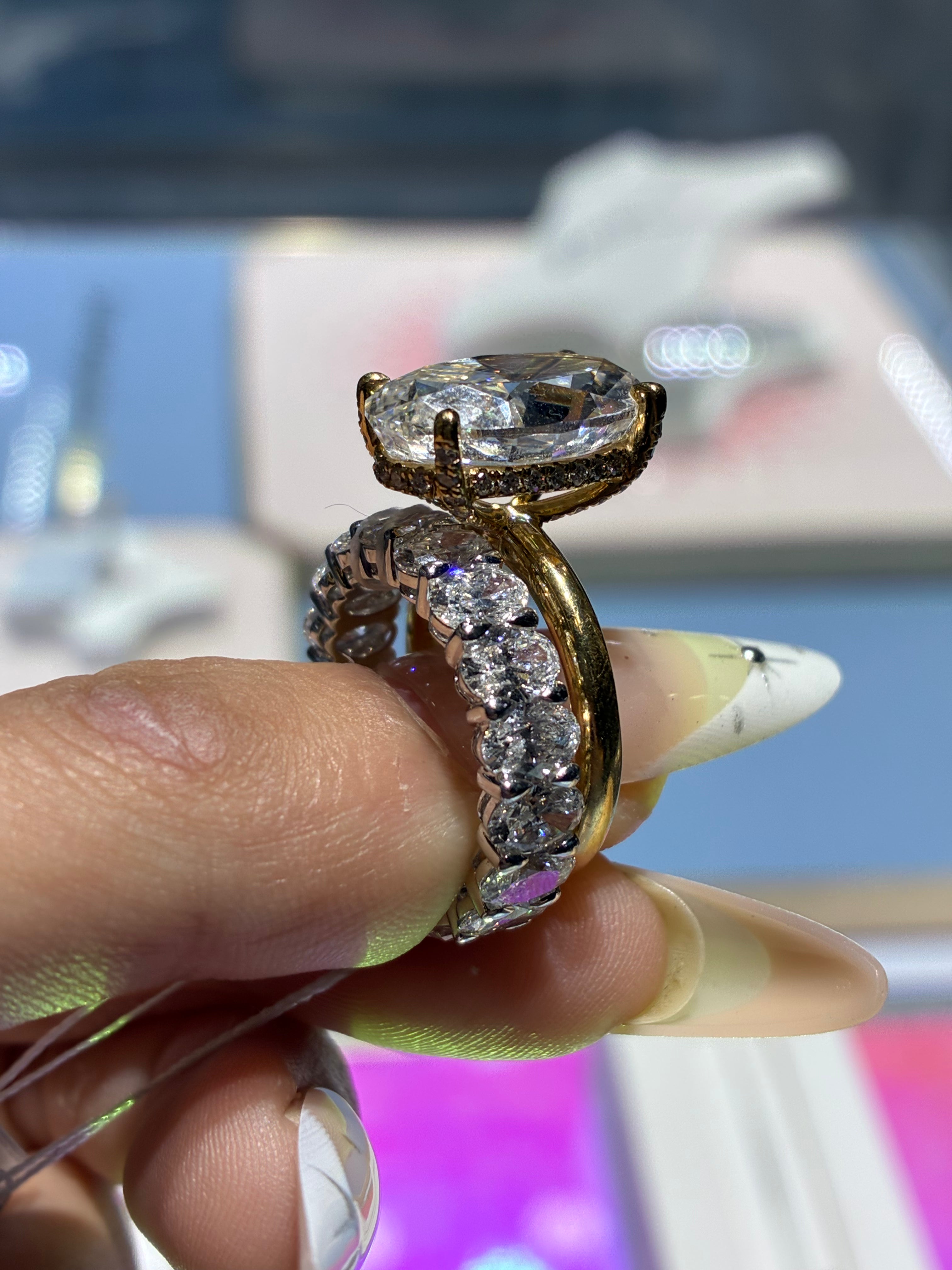 10ct oval with eternity band set