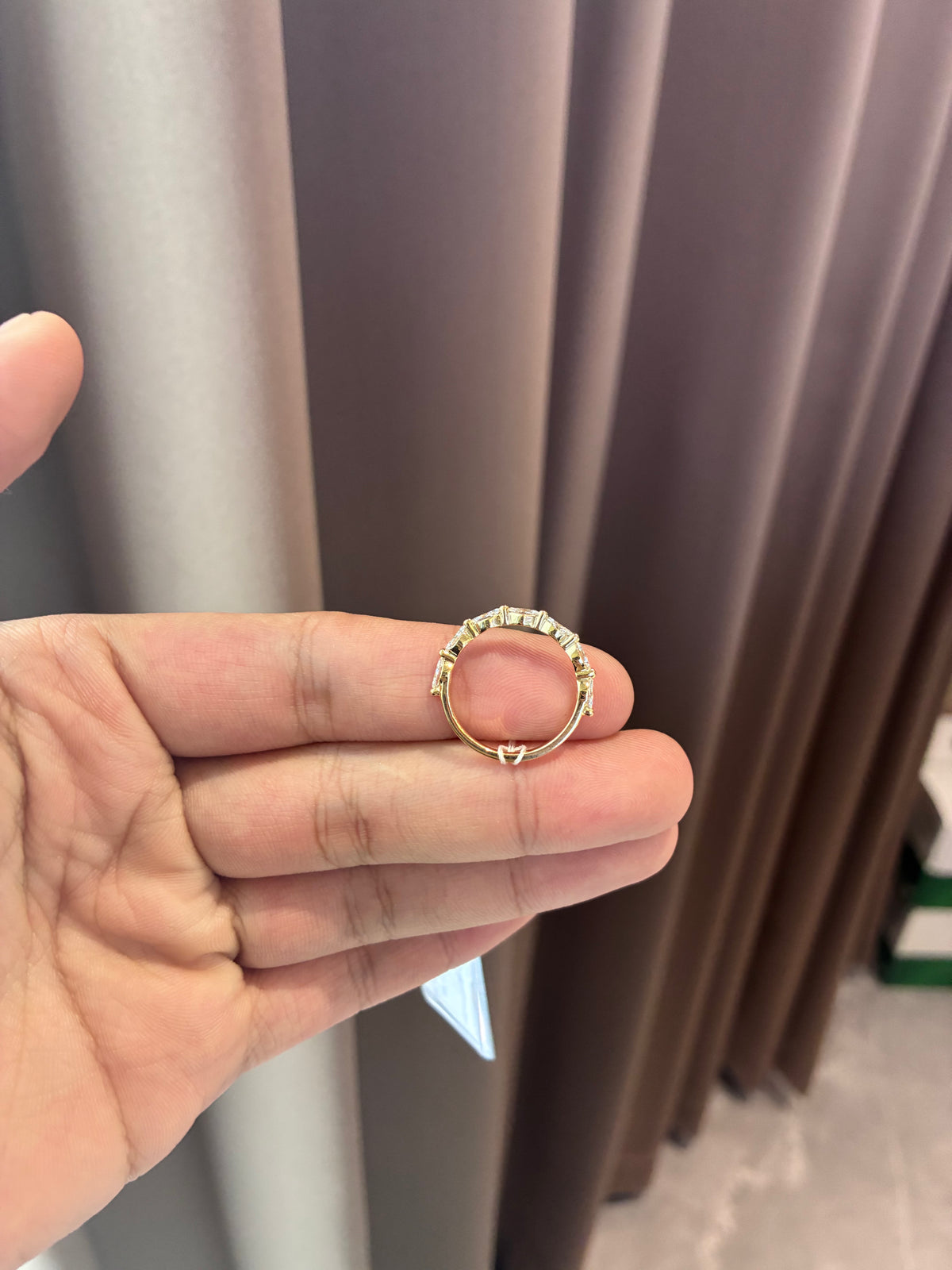For Eve 14k yellow gold band with 0.597ct diamonds