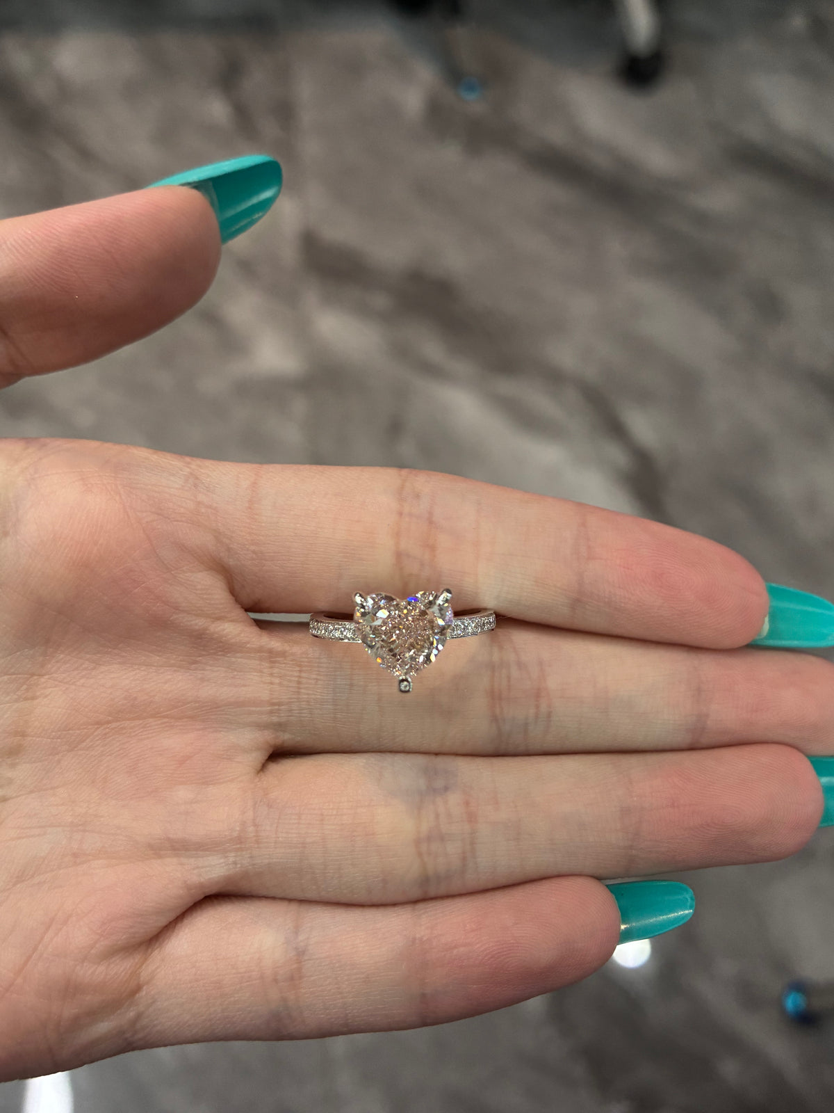 Remaining balance For DanaMarcieXO 14k white gold ring with pink heart shape 3ct VS1 diamond