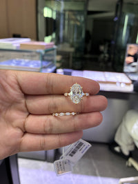 For Victoria 14k yellow gold ring with 5ct main diamond And 14k yellow gold marquise band