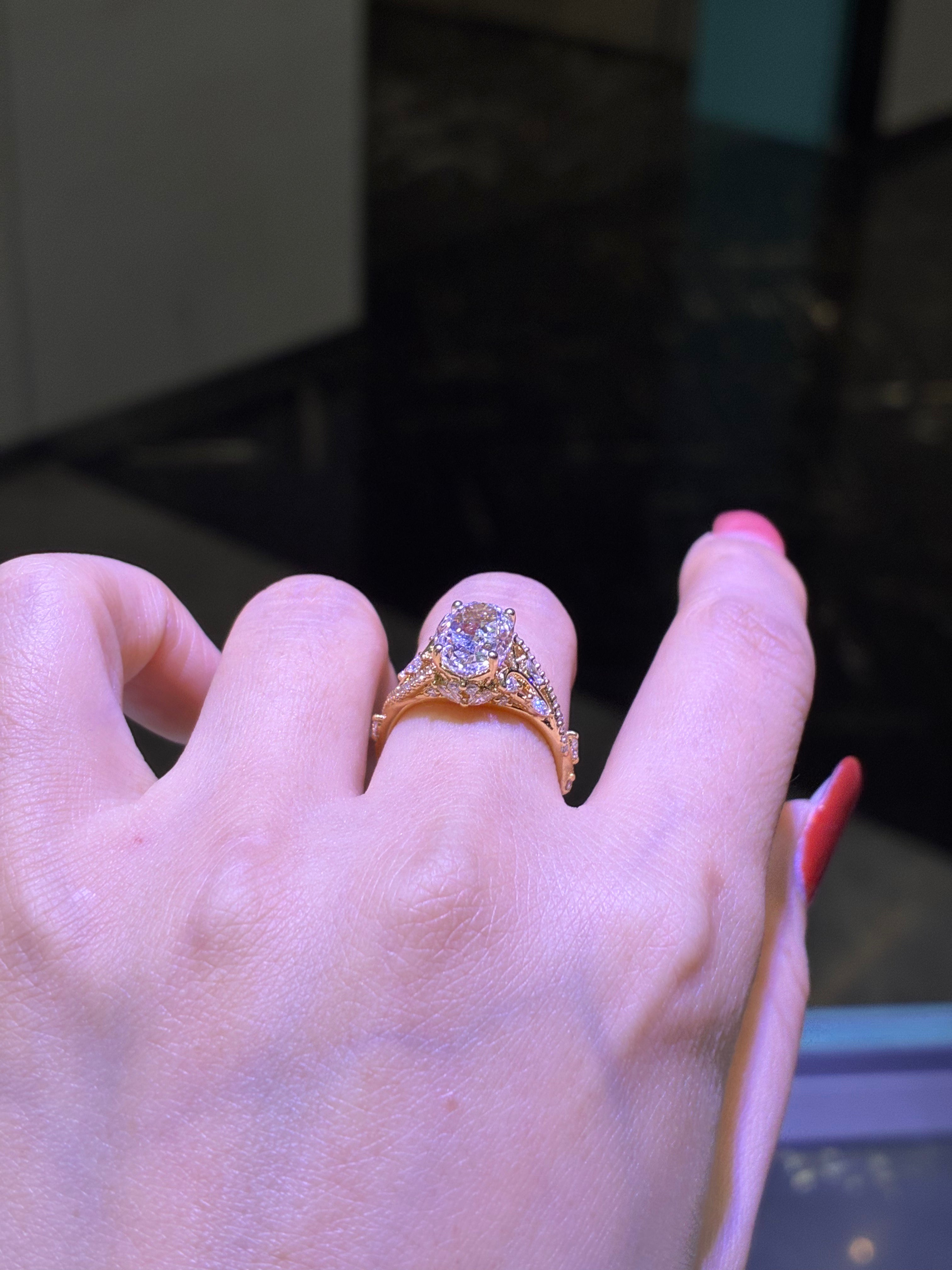 For dear Charlene: Oval main stone:3.21cts/1p,side stone:0.496/50p