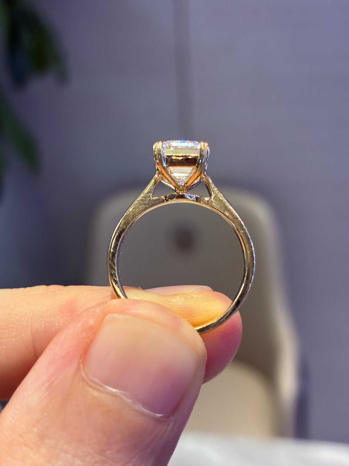 Custom made for Ron 2 carats Emerald D-E/VVS-VS in 14k yellow gold