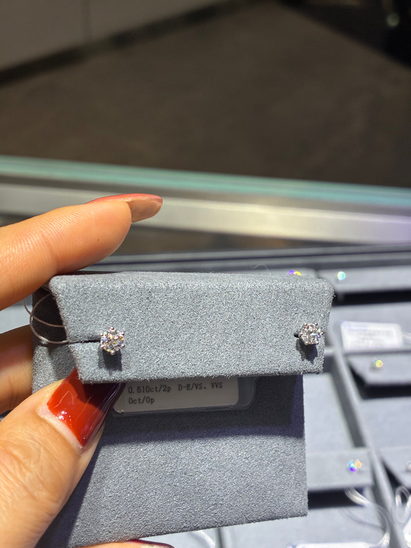 For dear Ly: 0.610ct, earring , D-E/VS,VVS