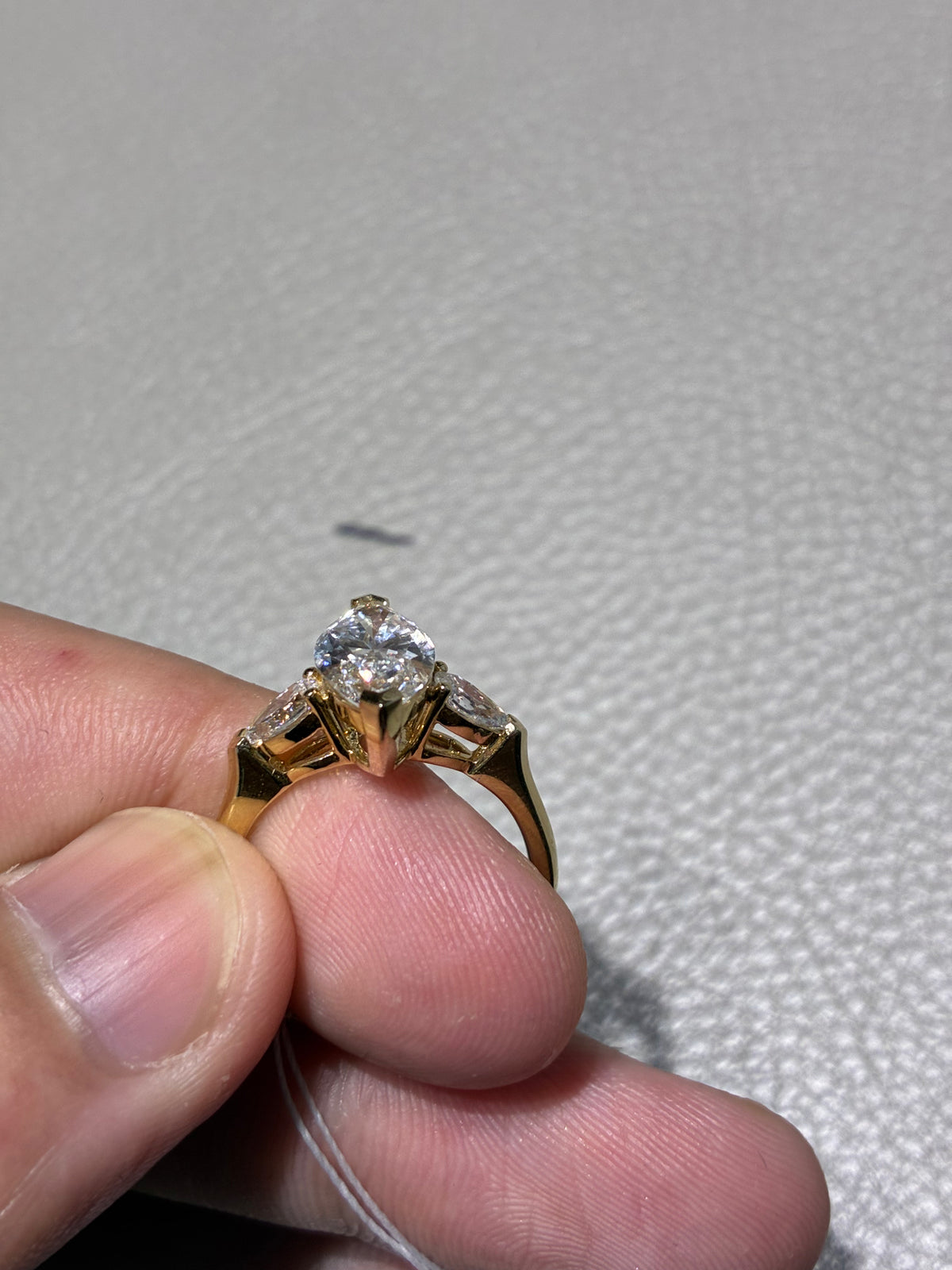 Mimi for pay (14k 2 carats Marquis three-stone diamond ring)