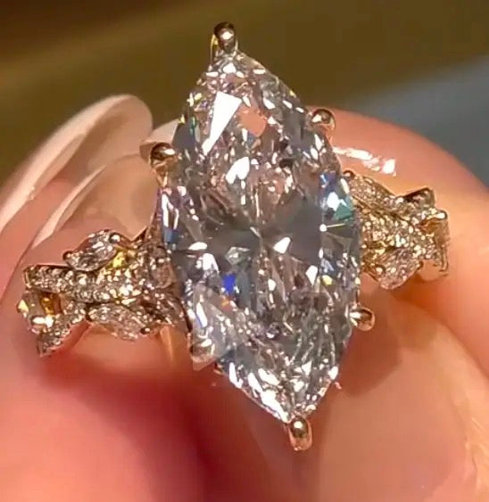 Deposit for Princess  Dayna, 3ct marquise based on this band design 14k solid yellow gold size 9