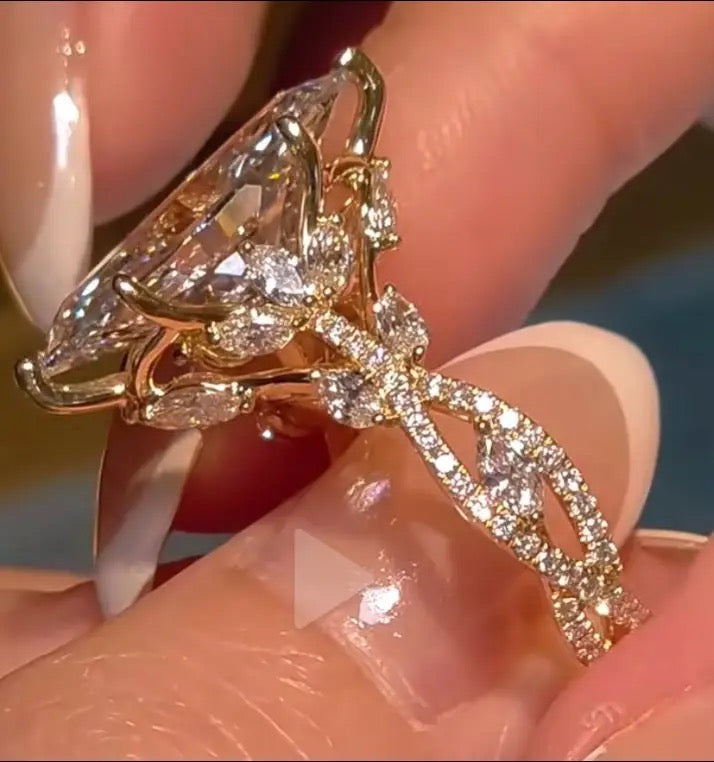 Deposit for Princess  Dayna, 3ct marquise based on this band design 14k solid yellow gold size 9