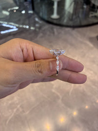 For Mo 14k white gold ring with 4ct marquise diamond And 0.9ct side stones