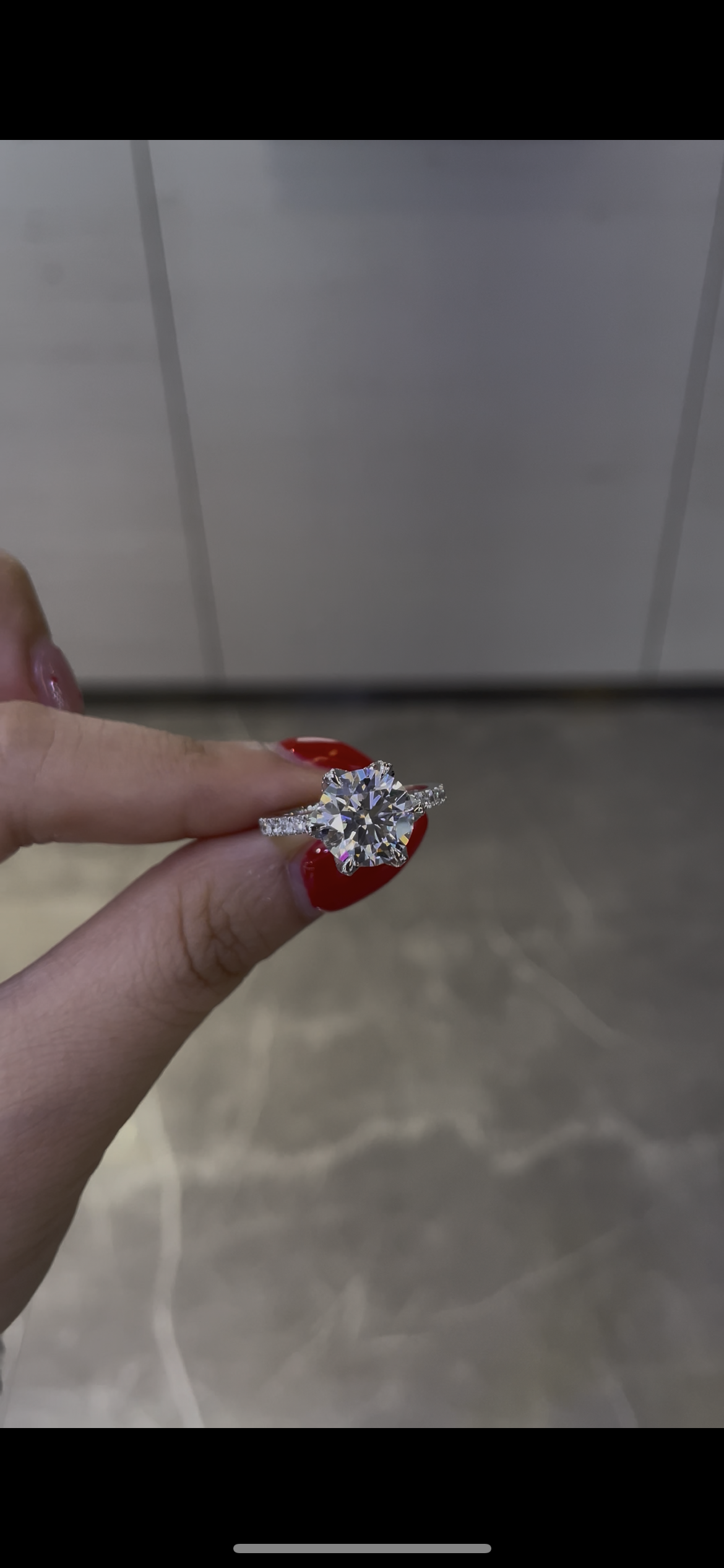 Remaining balance for Chris 18k white 3.6ct evvs1 round brilliant cut ring