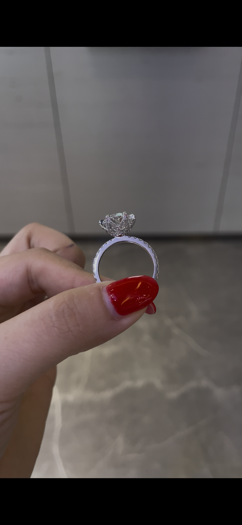 Remaining balance for Chris 18k white 3.6ct evvs1 round brilliant cut ring