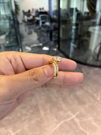 Deposit For Sherry Manzo 14k yellow gold ring with 3ct oval ring
