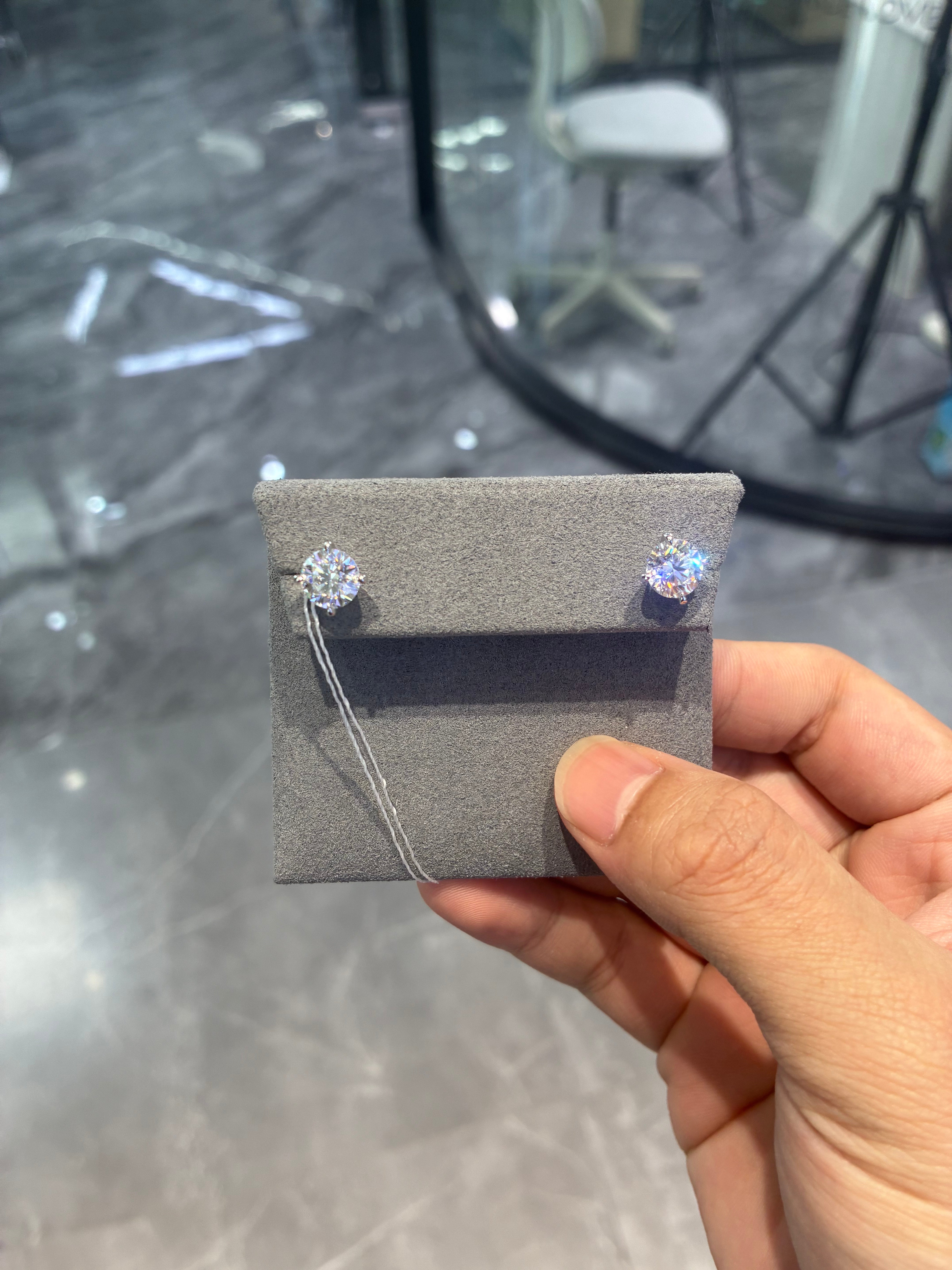 Balance for deexiong 14k white gold earrings with 1.5ct D vvs2 each total 3ct
