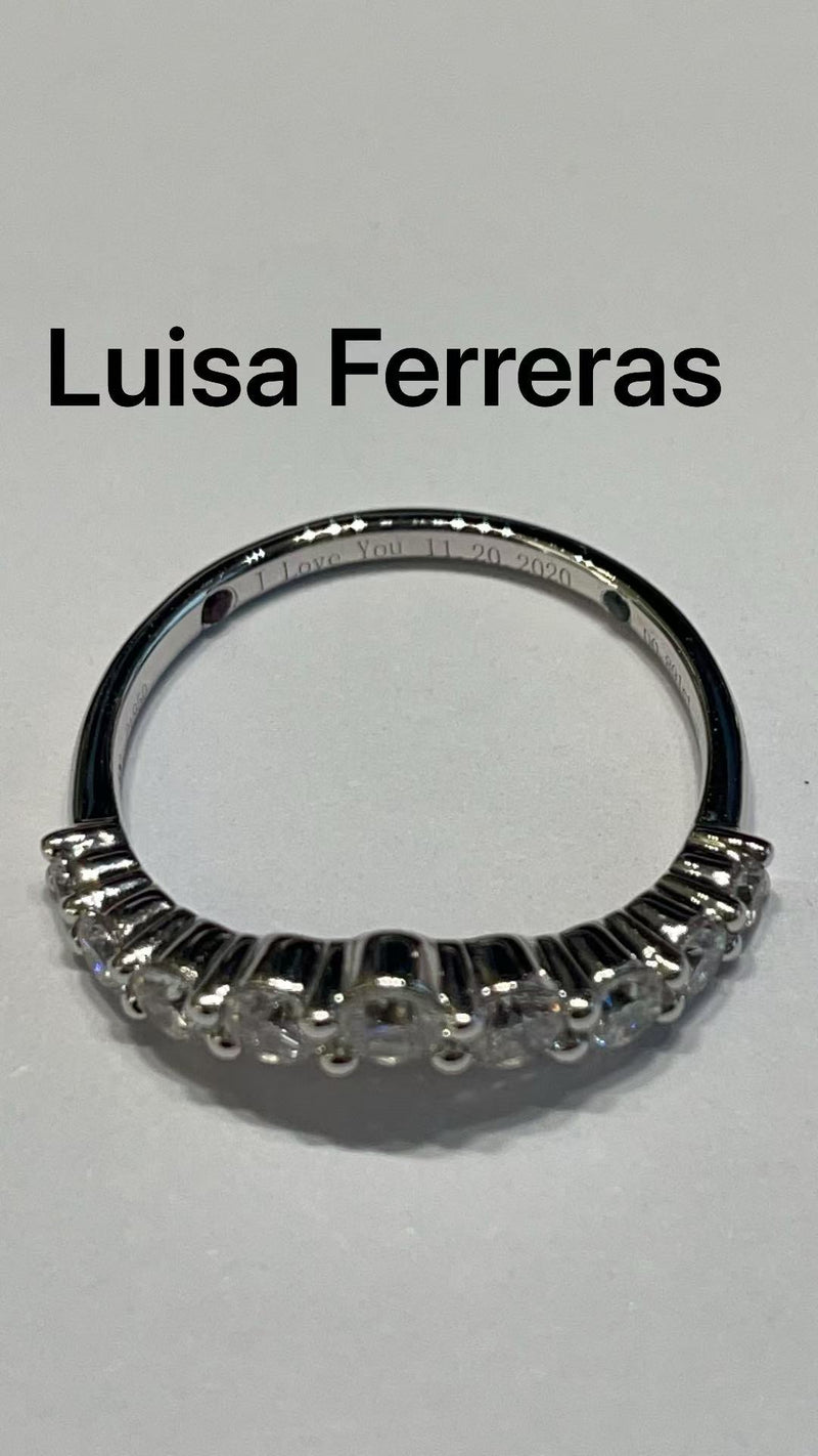 Remaining balance for Luisa Platinum950 half eternity V band with ruby&aquamarine engraved(➕engraving) 0.982ct side stones