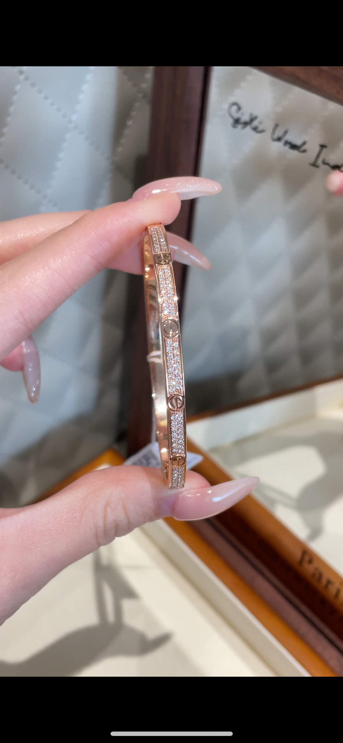 Joan chen Exclusive Link: 18K Gold Diamond Tennis Bracelet (16cm) + Small Love Bangle (Size 17) + Butterfly Round Diamond Necklace | D-E Color VS-VVS Diamonds | D VVS2 | Certificates Included